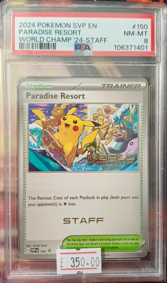 PARADISE RESORT - WORLD CHAMPIONSHIPS '24 STAFF #150 - PSA 8