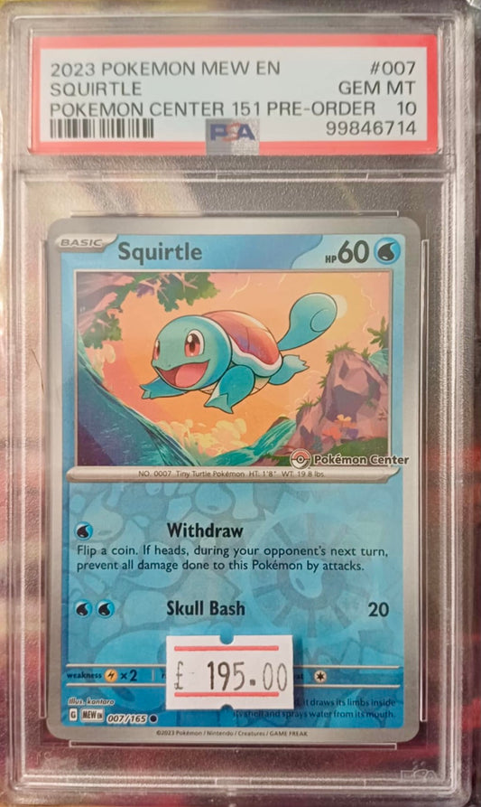 POKEMON CENTER 151 PRE ORDER SQUIRTLE - PSA 10