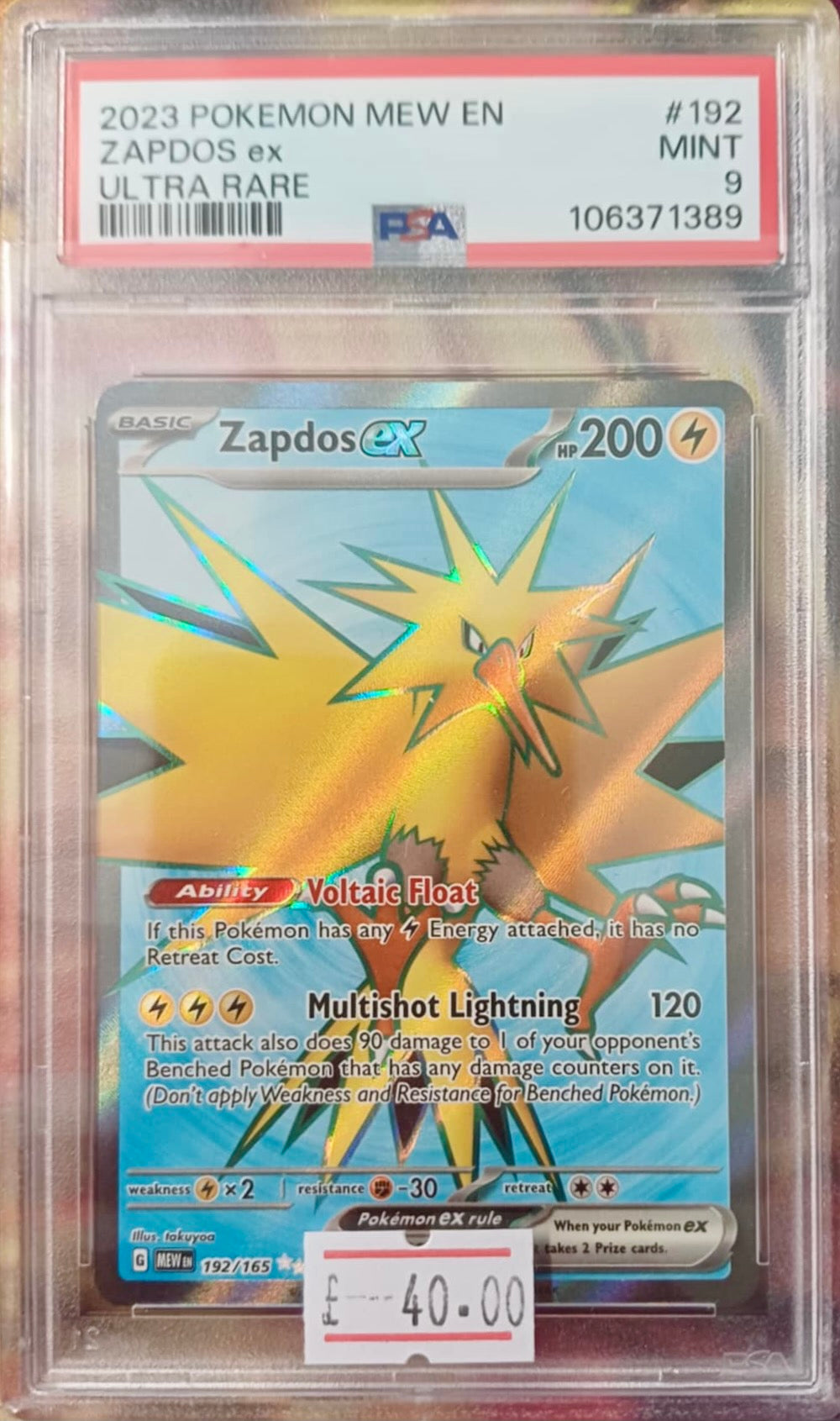 ZAPDOS EX #192 - PSA 9