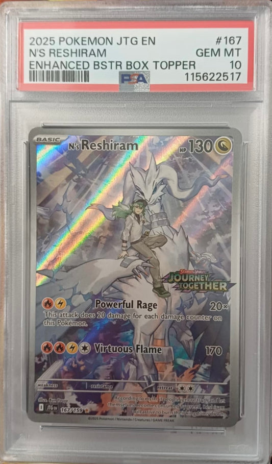 N'S RESHIRAM - BOX TOPPER - PSA 10